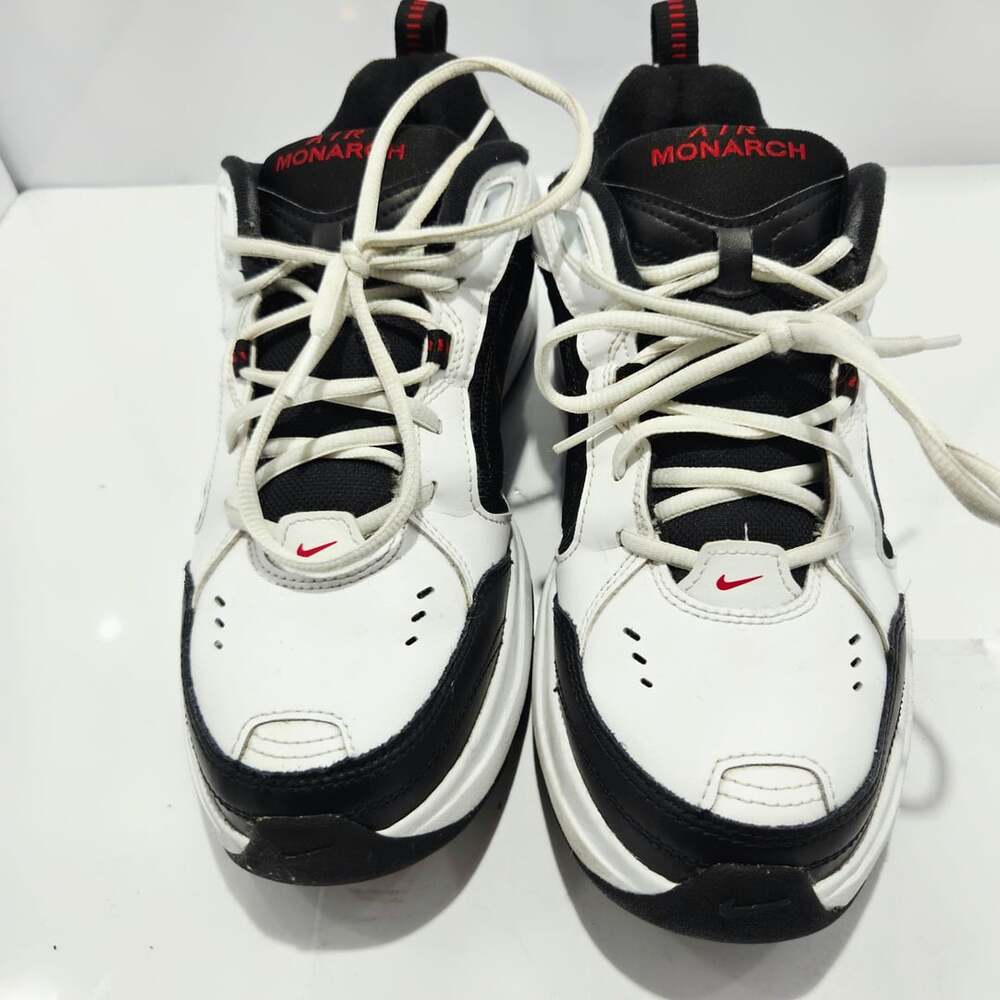 Nike Air Monarch IV Size 10.5 White Black Red Training Shoes